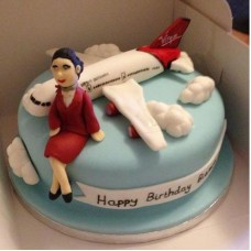 Air Hostess Themed Cake