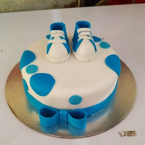 Baby Shoes Theme Fondant Cake Delivery in Greater Noida
