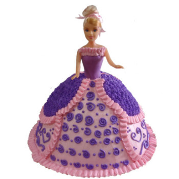 Pink & Purple Barbie Cake