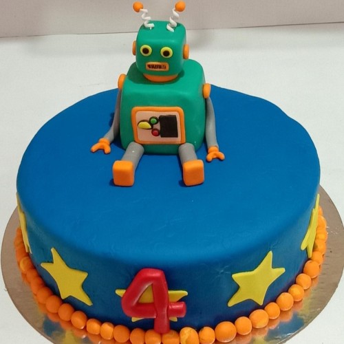 Robot Theme Fondant Cake Delivery in Greater Noida