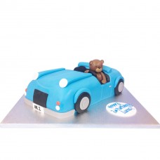 Teddy In Car Fondant Cake