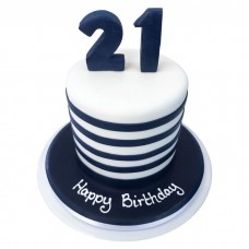 Birthday Breton Stripe Fondant Cake