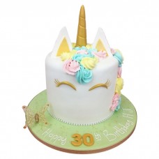 Golden Unicorn Fondant Cake
