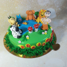 Jungle & Chhota Bheem Theme Fondant Cake