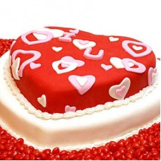 Red Heart Designer Fondant Cake
