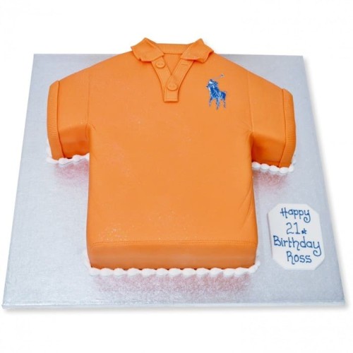 Orange Polo Shirt Fondant Cake Delivery in Greater Noida