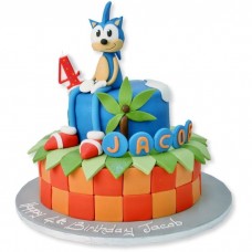 Sonic Hedgehog Fondant Cake
