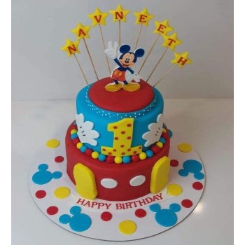 Mickey Mouse Fondant Theme Cake Mickey Mouse Fondant Theme Cake