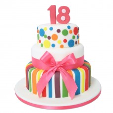 Fondant Birthday Cake In Stripes