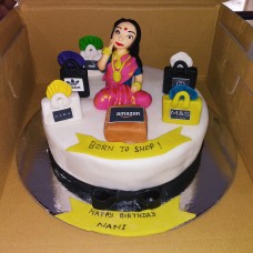 Born to Shop Lady Theme Fondant Cake