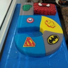 5 Number Avengers birthday Cake