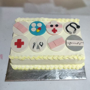 Doctor Theme Semi Fondant Cake