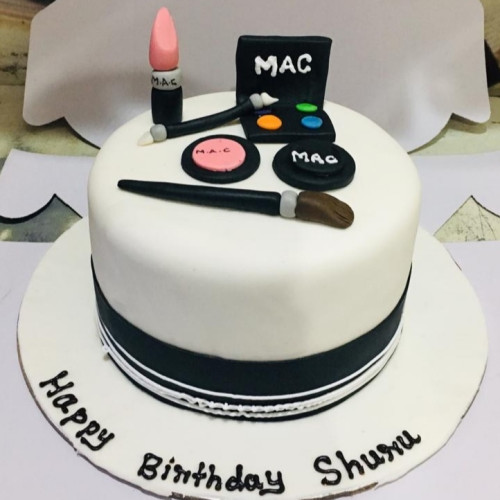 MAC Makeup Theme Fondant Cake Delivery in Greater Noida