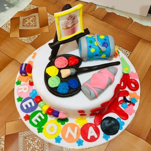Paint Pallet Theme Cake Delivery in Greater Noida Paint Pallet Theme Cake Delivery in Greater Noida