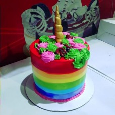 Rainbow Unicorn Theme Birthday Cake