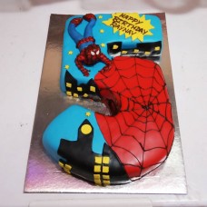 Spiderman and Batman 5 Number Cake